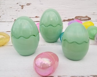Jadeite Easter Egg Set - 3 Easter Egg Trinket Dishes - Collectible Jadite - Green Milk Glass - Spring Easter Decor - Jadeite Eggs - RARE