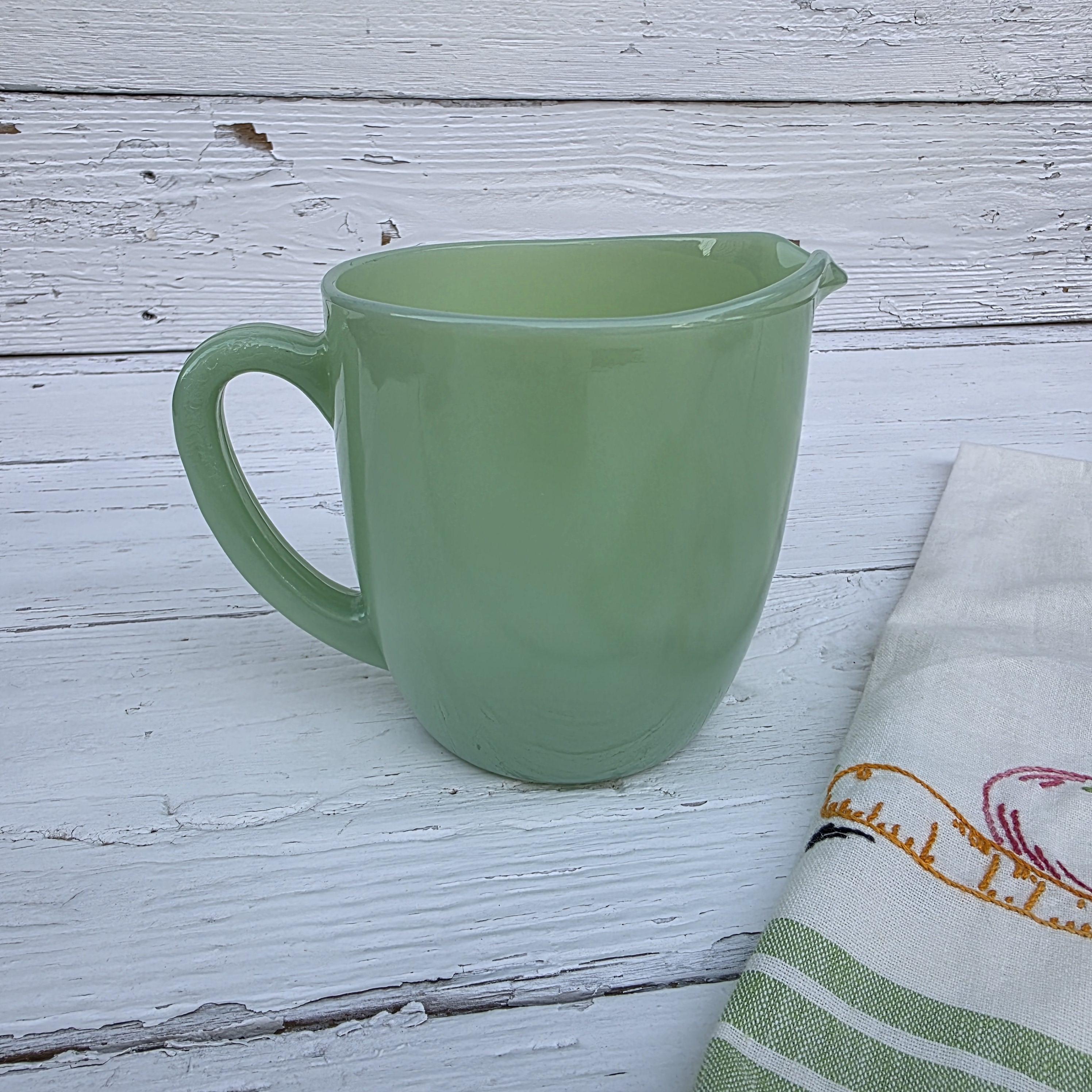 Jadeite Fire King Milk Pitcher - Vintage Anchor Hocking 20 Oz