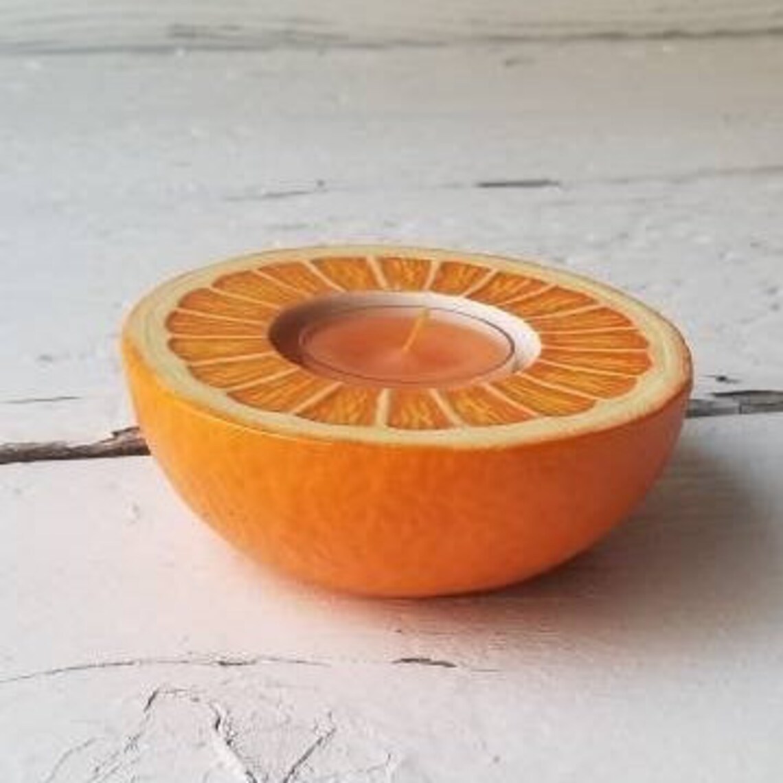 Partylite Orange Fruit Half Candle Holder Orange Fruit Etsy