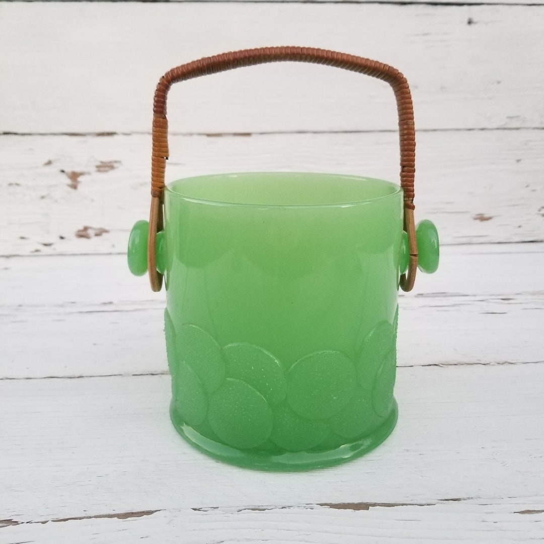 Vintage Fenton Jadeite Big Cookies Macaroon Jar Jadeite Cookie Jar