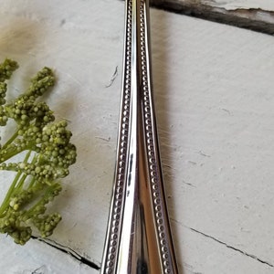 Cuisinart Serving Fork Or Spoon Beaded Stainless 18/10 Serving Utensils CUI8 Bead Handle Meat Fork & Pierced Slotted Spoon 4 Available image 4