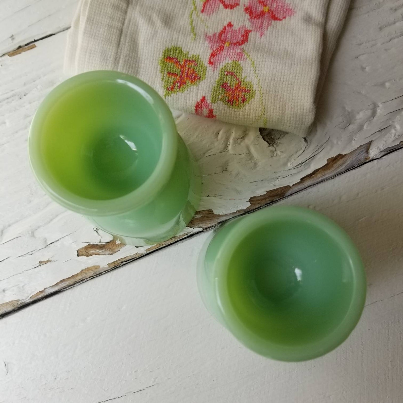 Vintage Jadeite Double Egg Cup Fire King Jadeite Breakfast Etsy