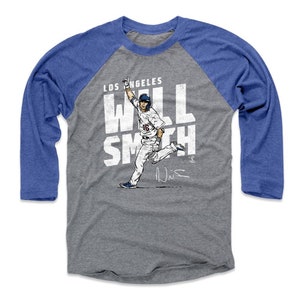Will Smith Men&#39;s Baseball T-Shirt - Los Angeles D Baseball Will Smith Celebration WHT