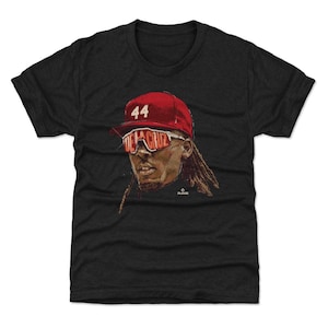 Camiseta para niños Elly De La Cruz - Cincinnati Baseball Elly De La Cruz Cincinnati Sunglasses WHT