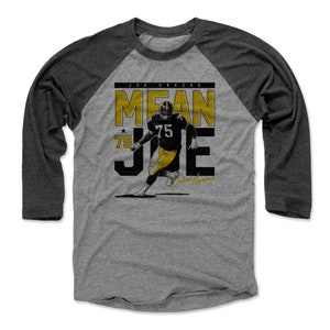Mean Joe Greene Men&#39;s Baseball T-Shirt - Pittsburgh Throwbacks Joe Greene Pass Rush Pittsburgh