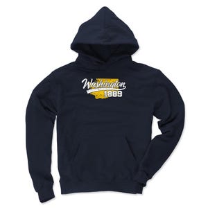 Washington Men&#39;s Hoodie - Washington Lifestyle Washington State Map Script WHT