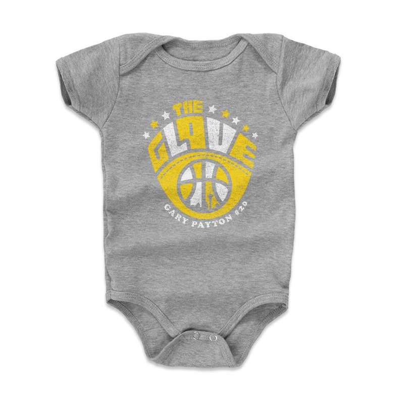 Seattle Throwbacks Gary Payton Glove Y WHT Gary Payton Kids Baby Romper