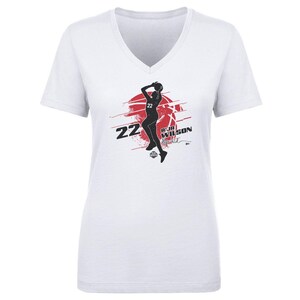 A&#39;ja Wilson Women&#39;s V-Neck T-Shirt - Las Vegas WNBPA A&#39;ja Wilson Las Vegas Silhouette