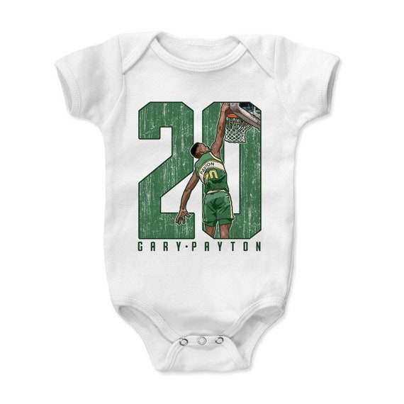 Seattle Throwbacks Gary Payton Glove Y WHT Gary Payton Kids Baby Romper
