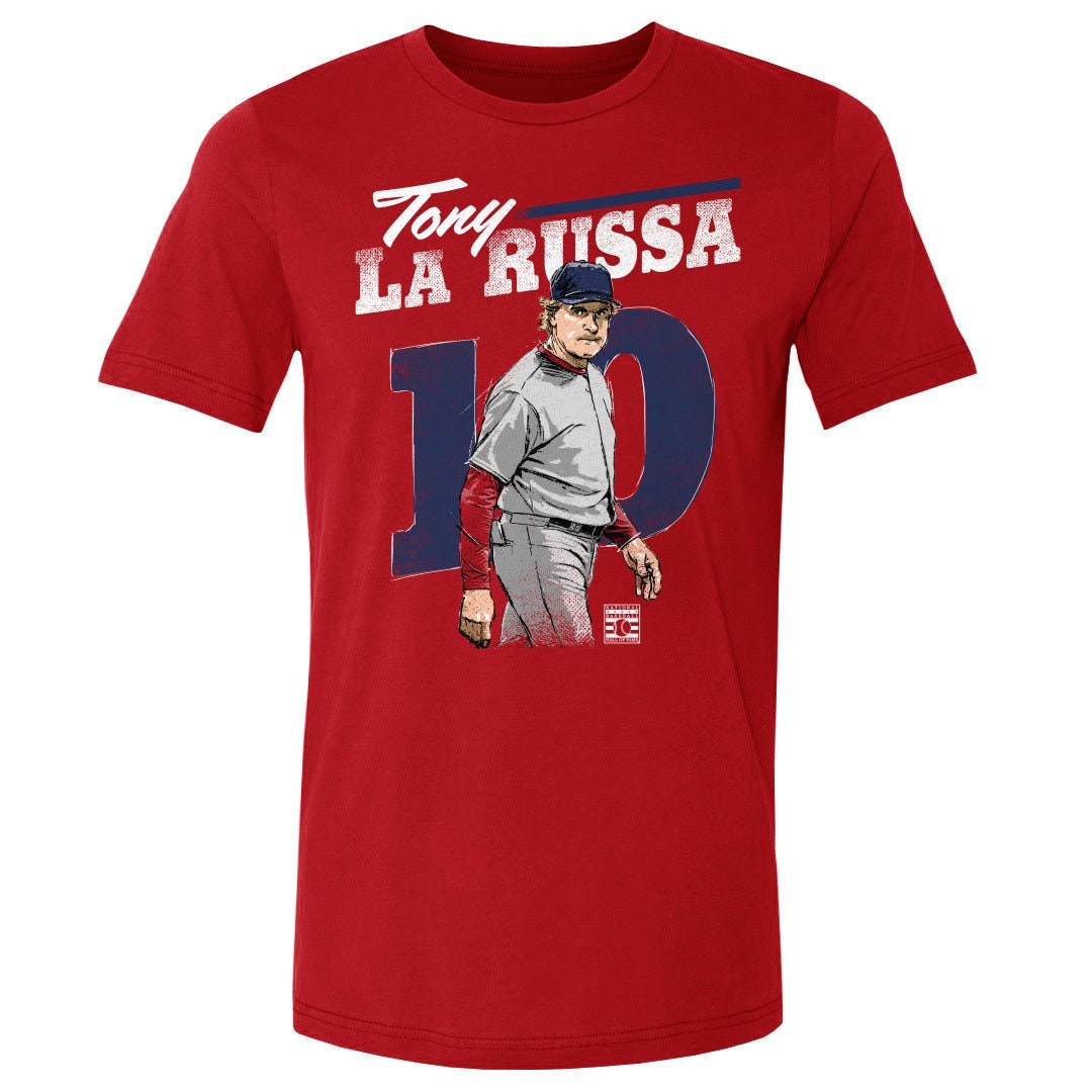 500LVL Tony La Russa Men's Cotton T-Shirt - St. Louis Baseball Tony La Russa Retro Wht