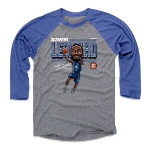 Kawhi Leonard Men&#39;s Baseball T-Shirt - Los Angeles C Basketball Kawhi Leonard Cartoon WHT