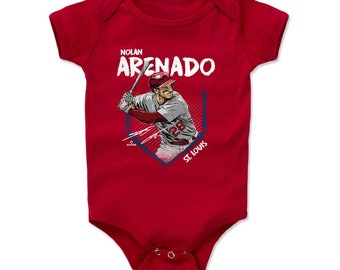 Nolan Arenado Kids Baby Baby Romper - St. Louis Baseball Nolan Arenado Base Wht