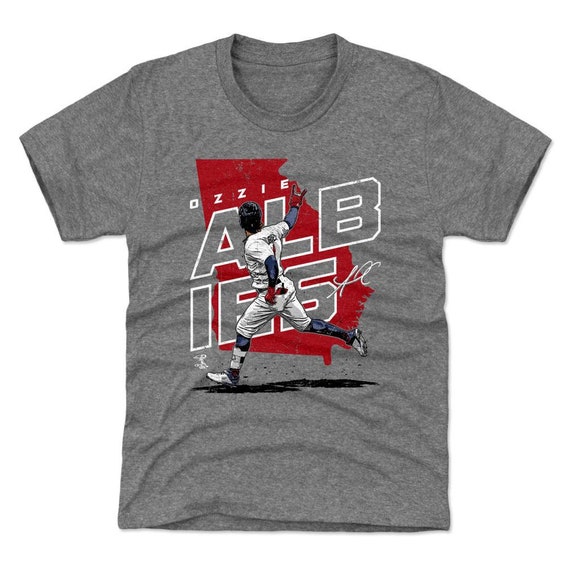 500 LEVEL Ozzie Albies Kids T-Shirt - Officially Licensed MLB Player Map Graphic