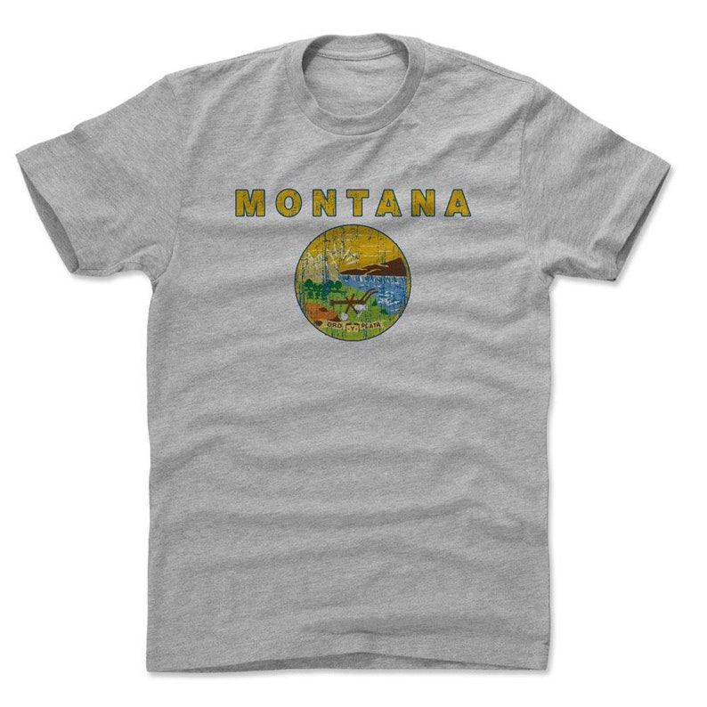 Montana Men/'s Cotton T-Shirt Montana Lifestyle Montana Flag