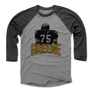 Mean Joe Greene Men&#39;s Baseball T-Shirt - Pittsburgh Throwbacks Joe Greene LIB K