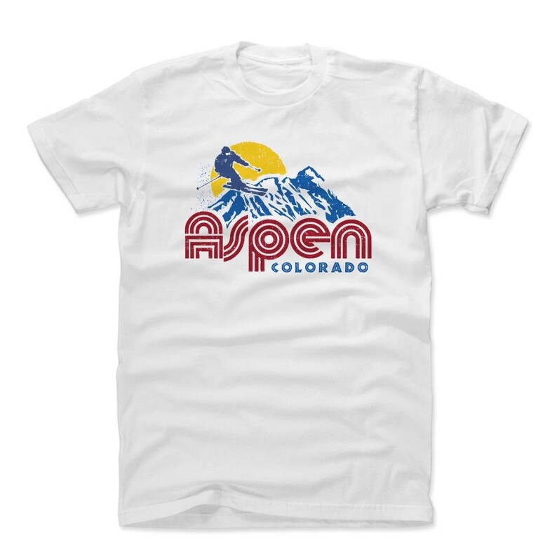 Colorado Lifestyle Aspen Colorado Skiing Aspen Men/'s Cotton T-Shirt