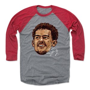 Trae Young Men&#39;s Baseball T-Shirt - Atlanta Basketball Trae Young Smile WHT