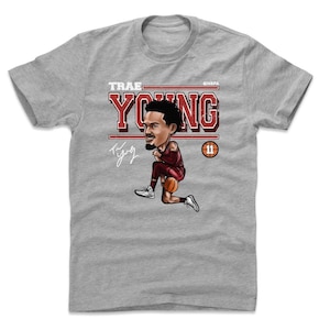 Trae Young Men&#39;s Cotton T-Shirt - Atlanta Basketball Trae Young Cartoon WHT