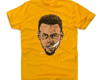 Steph Curry Men&#39;s Cotton T-Shirt - Golden State Basketball Steph Curry Mouthguard N WHT