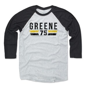 Mean Joe Greene Men&#39;s Baseball T-Shirt - Pittsburgh Throwbacks Joe Greene Font K