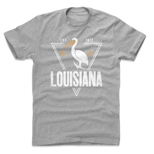 Louisiana Men&#39;s Cotton T-Shirt - Louisiana Lifestyle Louisiana Established Triangle WHT