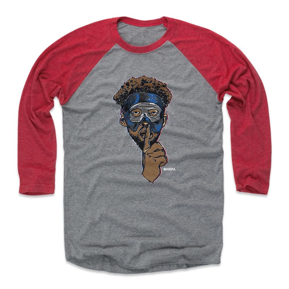 Joel Embiid Men's Baseball T-Shirt - Philadelphia Basketball Joel Embiid Mask N WHT