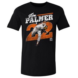 Jim Palmer Men&#39;s Cotton T-Shirt - Baltimore Baseball Jim Palmer Retro WHT