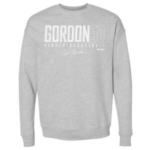 Aaron Gordon Men&#39;s Crewneck Sweatshirt - Denver Basketball Aaron Gordon Denver Elite WHT