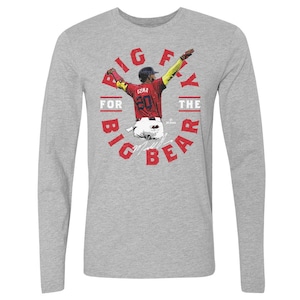 Marcell Ozuna Men&#39;s Long Sleeve T-Shirt - Atlanta Baseball Marcell Ozuna Atlanta Big Fly WHT