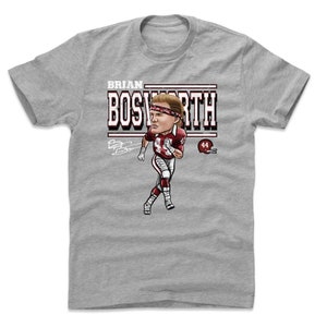 Brian Bosworth Men&#39;s Cotton T-Shirt - Oklahoma Throwbacks Brian Bosworth Oklahoma Cartoon WHT