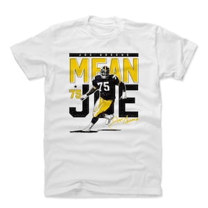 Mean Joe Greene Men&#39;s Cotton T-Shirt - Pittsburgh Throwbacks Joe Greene Pass Rush Pittsburgh