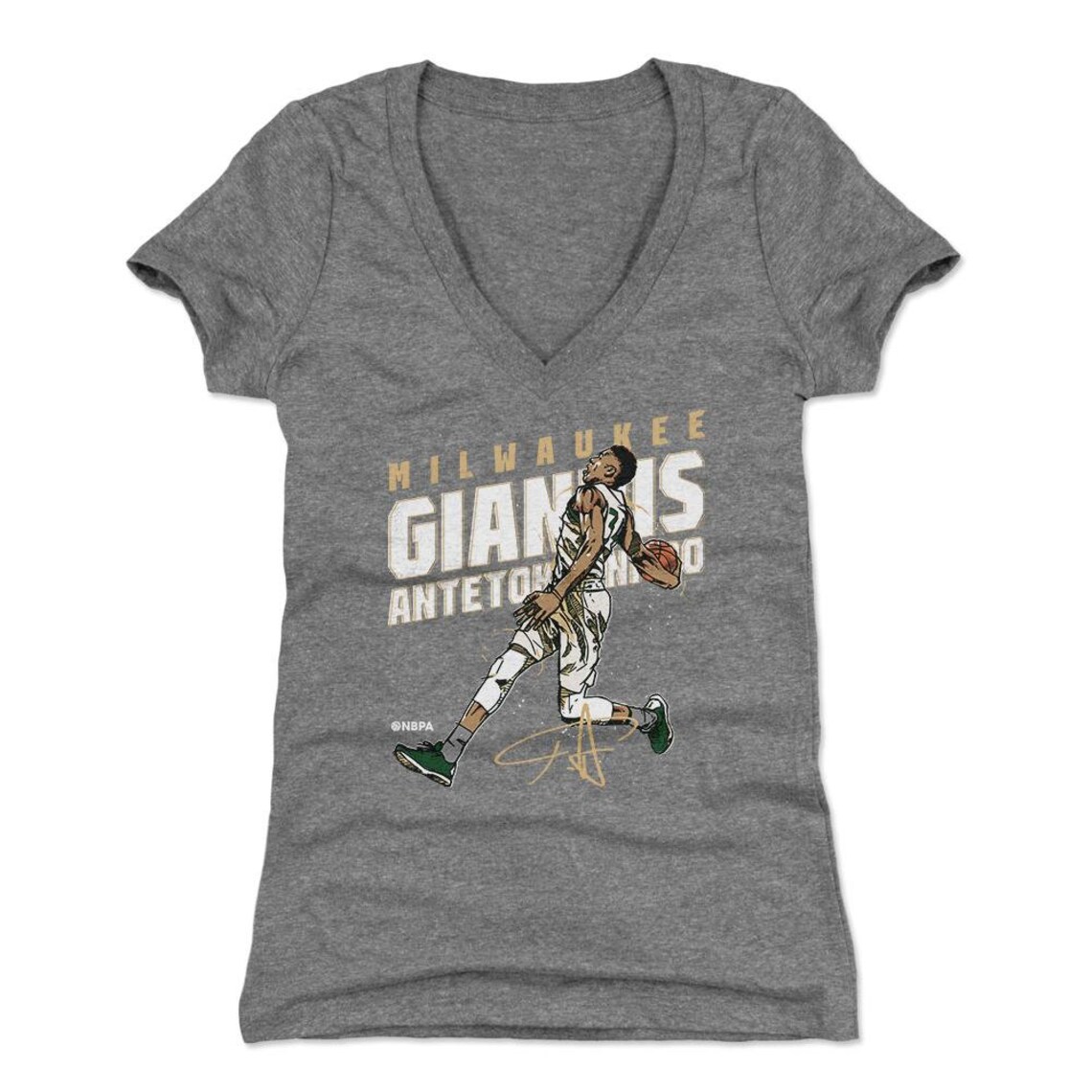 Giannis Antetokounmpo Women's V-Neck T-Shirt Milwaukee | Etsy