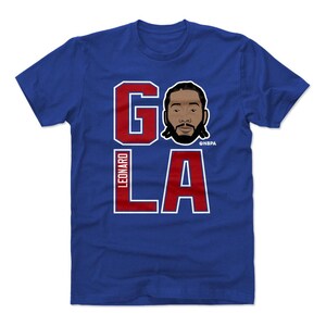 Kawhi Leonard Men&#39;s Cotton T-shirt - Los Angeles C Basketball Kawhi Leonard Go La R Wht