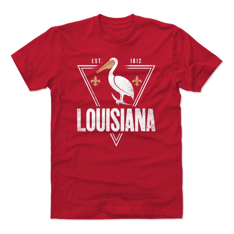 Louisiana Lifestyle Louisiana Established Triangle WHT Louisiana Men/'s Cotton T-Shirt