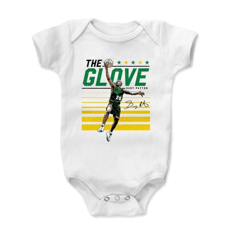 Gary Payton Kids Baby Romper Seattle Throwbacks Gary Payton Layup Seattle