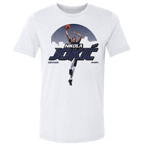 Nikola Jokic Men&#39;s Cotton T-Shirt - Denver Basketball Nikola Jokic Skyline