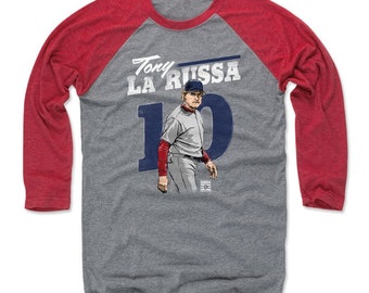 500LVL Tony La Russa Men's Baseball T-Shirt - St. Louis Baseball Tony La Russa Retro Wht