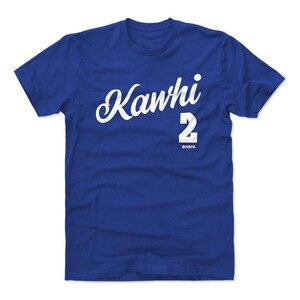 Kawhi Leonard Men&#39;s Cotton T-Shirt - Los Angeles C Basketball Kawhi Leonard Los Angeles Script WHT