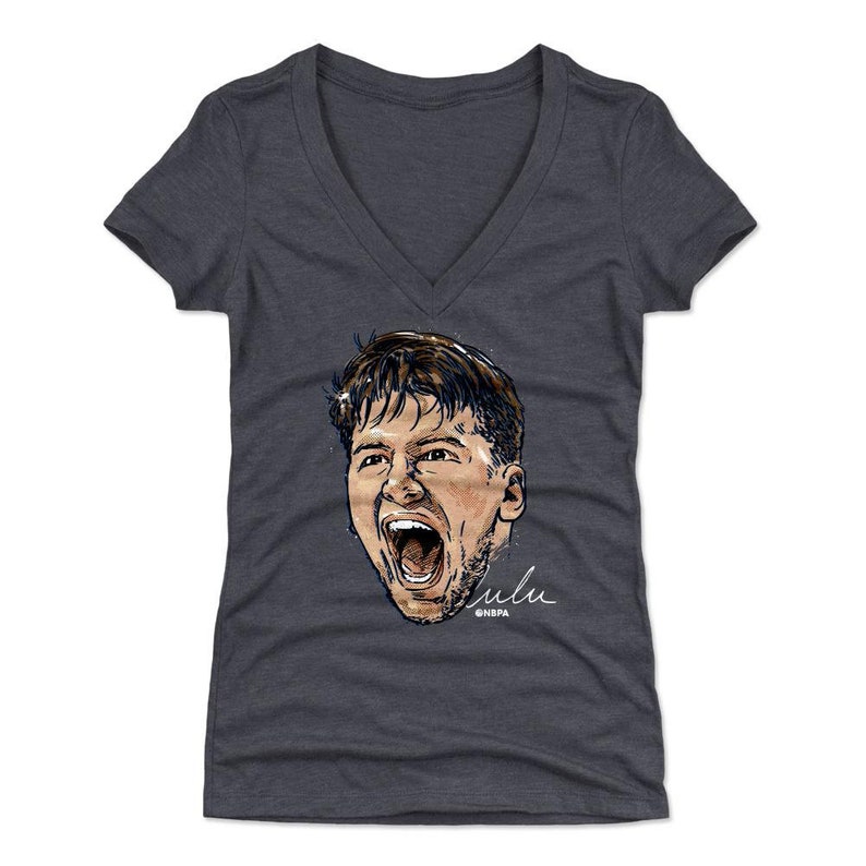 Luka Doncic Women/'s V-Neck T-Shirt Dallas Basketball Luka Doncic Scream WHT