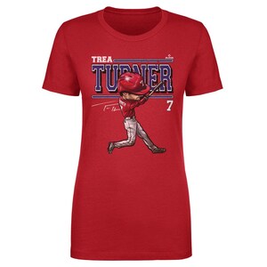 Trea Turner Women's T-Shirt - Philadelphia Baseball Trea Turner Philadelphia Cartoon WHT