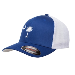 South Carolina Flexfit Mesh Hat - South Carolina Lifestyle South Carolina Flag White