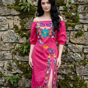 yumi embroidered dress Women Plus Size Batik Print Traditional Embroidery Dresses – Top Super Deals main image 1