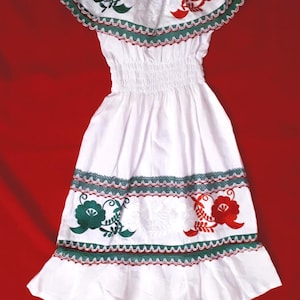 Mexican Girl Dress Embroidered Handmade Different Sizes, 5 de Mayo Baby Dress, Mexican Girl Dress, Vestido Mexicano para niña.