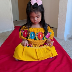 Mexican Girl Dress Embroidered Handmade Different Sizes, 5 de Mayo Baby Dress, Mexican Girl Dress, Vestidito Mexicano para niña.