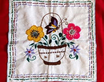 Manta, Mexican Tortilla Warner Cloth, Handmade Embroidery Tortilla Cloth, Manta Bordada para tortillas