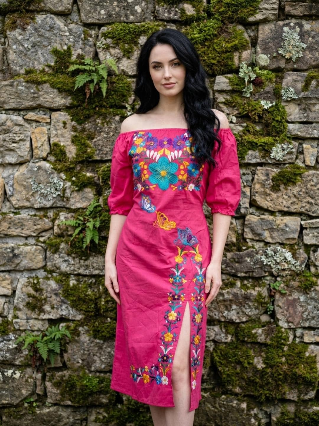 sachin and babi light blue dress MC13 Cotton Mexican Embroidered Dress at ₹ 2600/piece | Mexican Embroidered  Dress in Jaipur main image 0