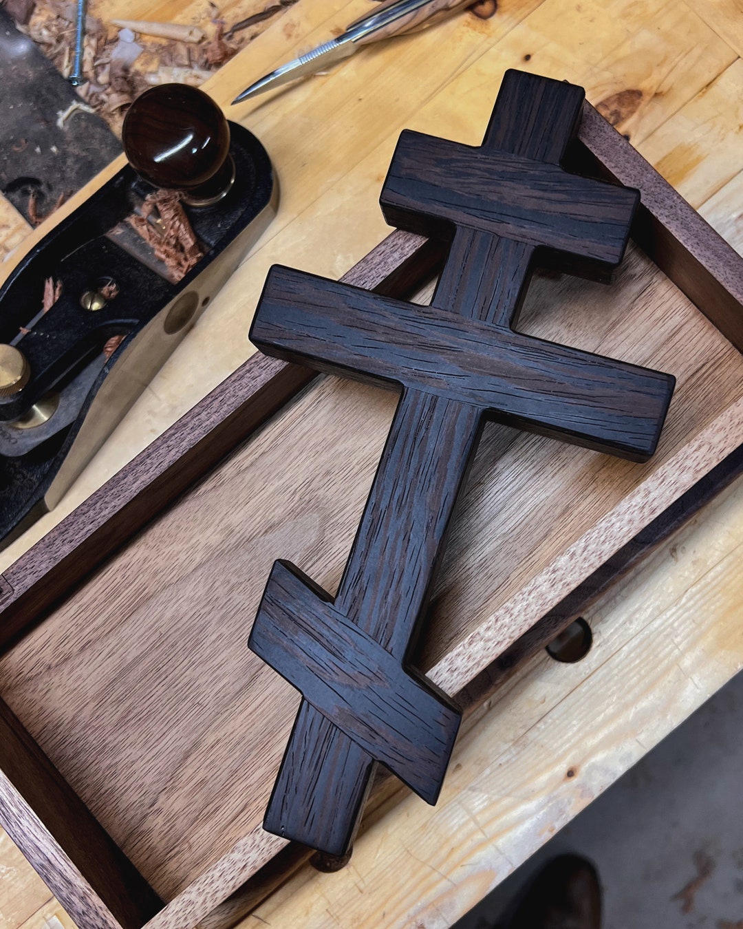 Wenge Wood Orthodox Wall Cross Etsy