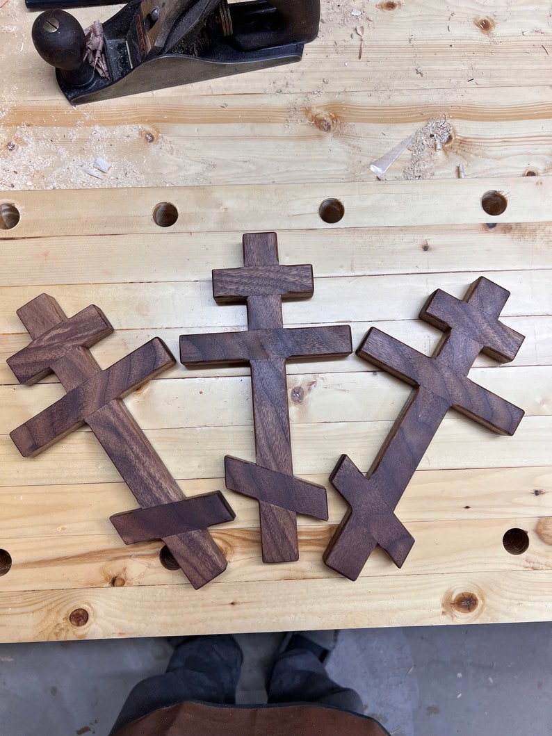 Walnut Wooden Orthodox Wall Cross Etsy