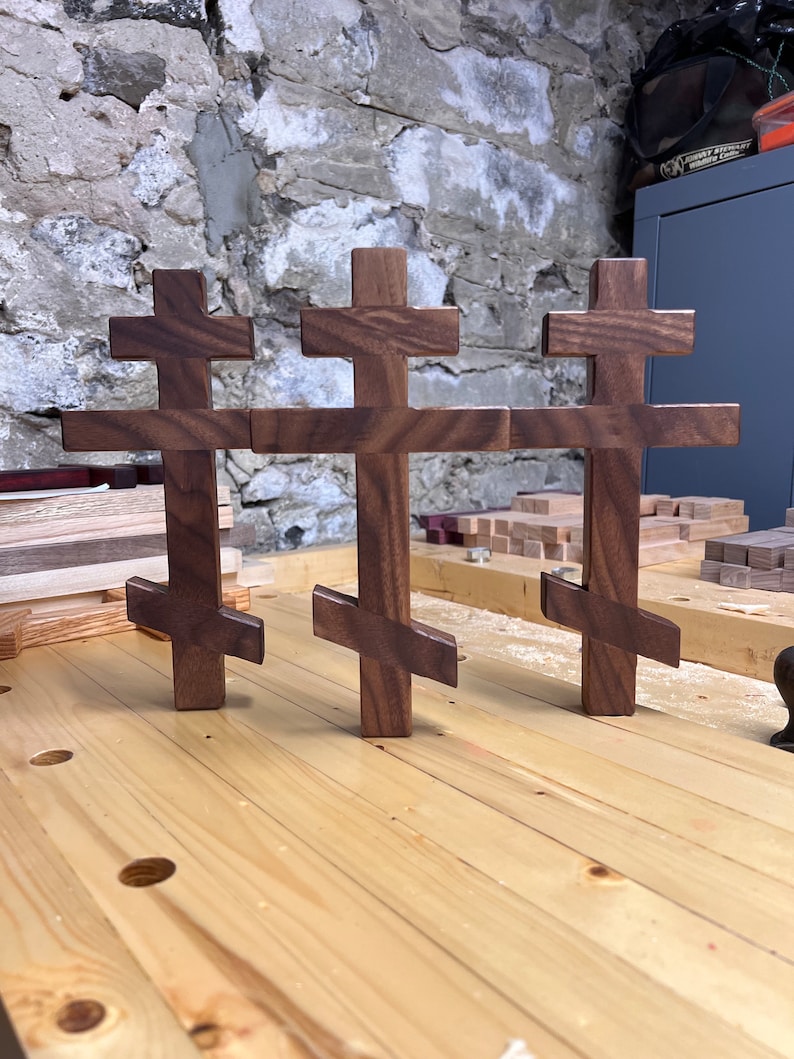 Walnut Wooden Orthodox Wall Cross Etsy