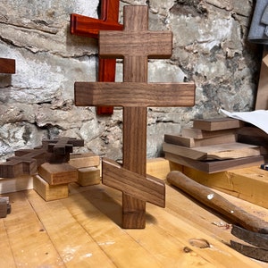 Walnut Wooden Orthodox Wall Cross